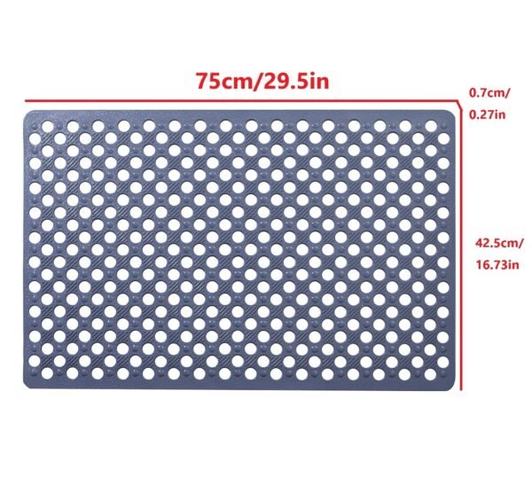 Anti Slip Bathroom Mat With Suction Cup, Quick Drying Shower Mat With Circular Hole Design, Massage Ring, Perfect For your home spa -16.93x29.53 Inches, Gray, 