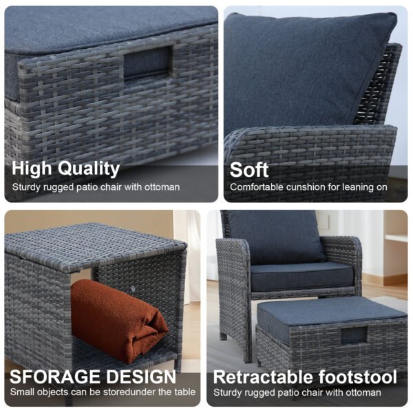 5 Pieces Wicker Furniture Set - Image 9