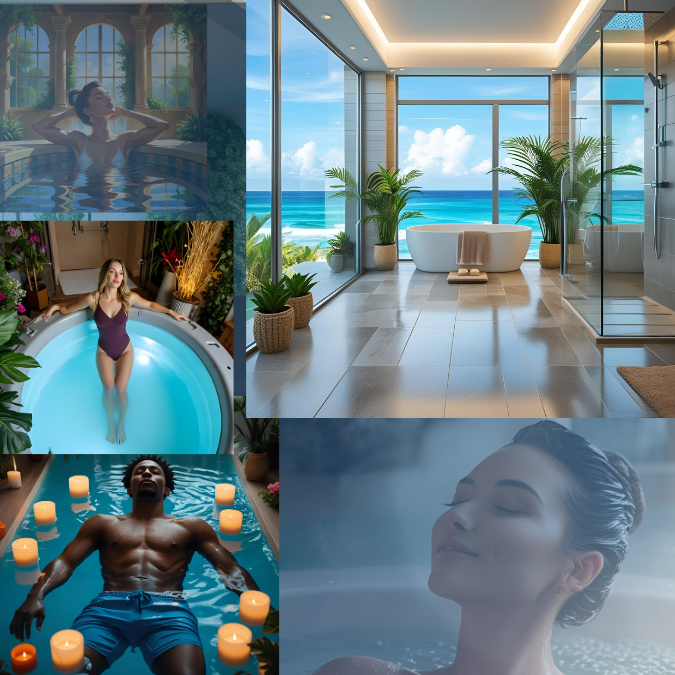 Floating in home spa